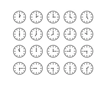 Icons set timer, clock, alarm clock, stopwatch and time icon. Stock Illustration