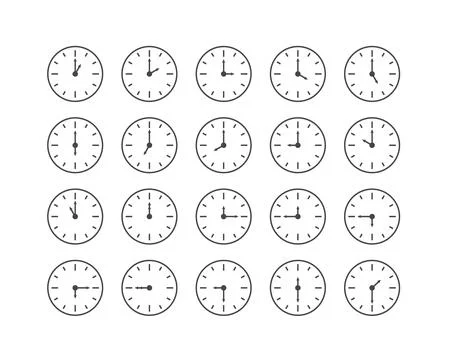 Icons set timer, clock, alarm clock, stopwatch and time icon. Stock Illustration