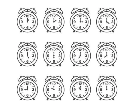 Icons set timer, clock, alarm clock, stopwatch and time icon. Stock Illustration