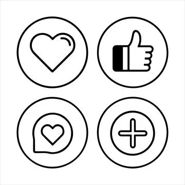 Like icons set vector editable Stock Illustration