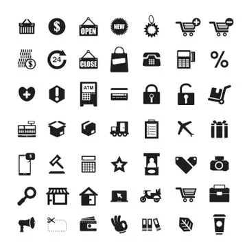 Icons Set Vectors Stock Illustration
