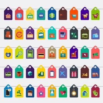 Icons Set Vectors Stock Illustration