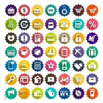 Icons Set Vectors Stock Illustration