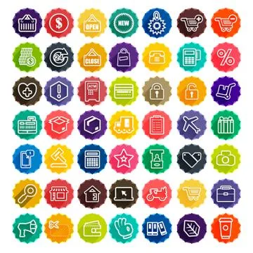 Icons Set Vectors Stock Illustration