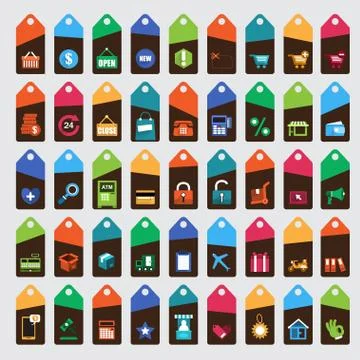 Icons Set Vectors Stock Illustration