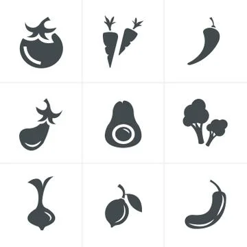 Icons set Vegetable Stock Illustration