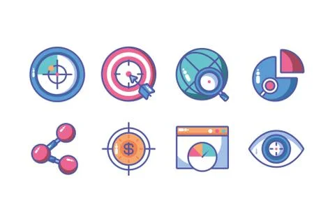 Icons set of web development and website programming process Stock Illustration