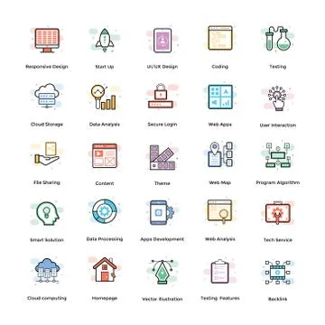 Icons sets are not in proper order Stock Illustration