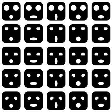Icons of smiley emotion faces. Vector illustration. Icons of smiley emotio... Stock Photos