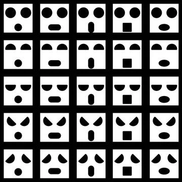 Icons of smiley emotion faces. Vector illustration. Icons of smiley emotio... Stock Photos