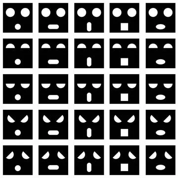Icons of smiley emotion faces. Vector illustration. Icons of smiley emotio... Stock Photos