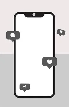 Icons for social media posts. frames and symbols in gentle shades Stock-Illustration