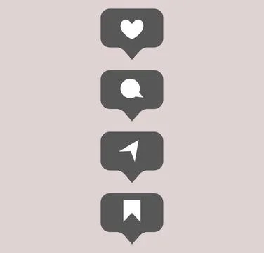 Icons for social media posts. frames and symbols in gentle shades Stock Illustration