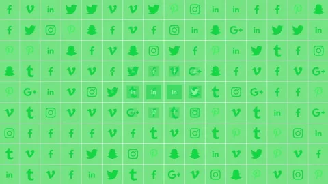 Icons of social networks pattern 스톡 동영상 166138986