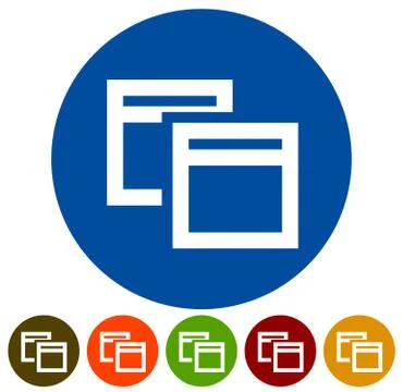 Icons with software (application) window symbols. minimize, maximize or casca 库存插图