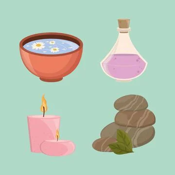 Icons spa objects Stock Illustration