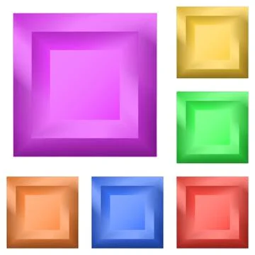 Icons, square buttons, set Illustrazione stock