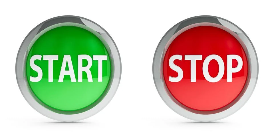 Icons start &amp; stop with highlight Stock Illustration