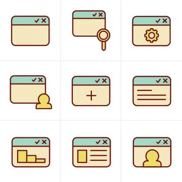 Icons Style browser icon set Ilustración de archivo