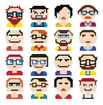 Icons in style pixel Stock Illustration