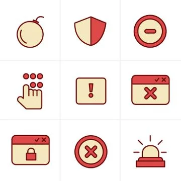 Icons Style  Security icons Stock Illustration