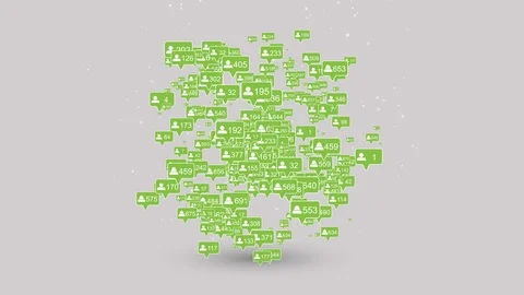 Icons of subscribers with a counter, cheating subscribers, cheating likes in Stock Footage 106494842