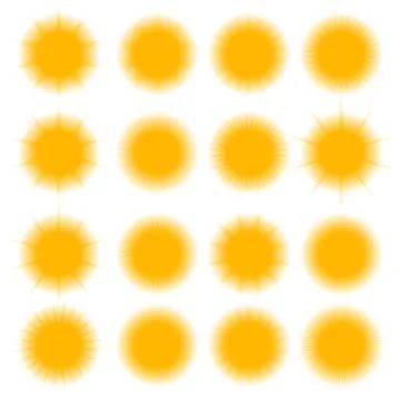 Icons of the sun, vector illustration. Stock Illustration