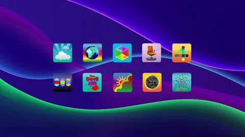 ICons on tablet home screen Stock Footage 24955328