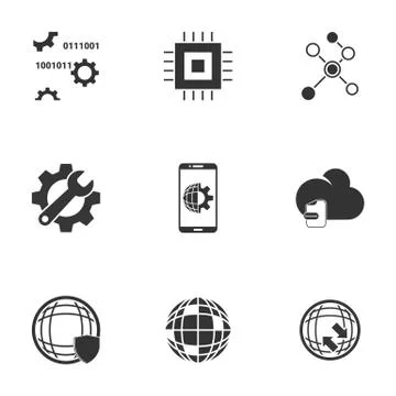 Icons for theme technology Illustrazione stock