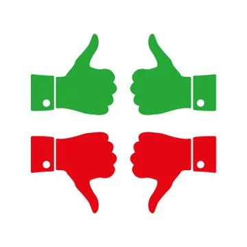 Icons thumbs  up and down, vector illustration 스톡 일러스트
