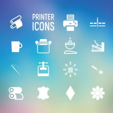 Icons types of printing, typography. Vector illustration Stock Illustration