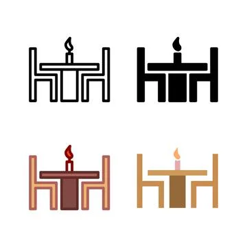 Icons of various dining tables, suitable for kitchen and dining room layout.. Stock Illustration