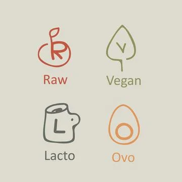 Icons for vegetarians. Illustrazione stock