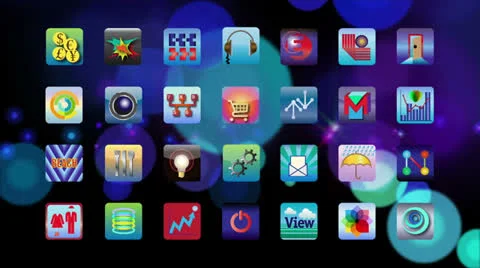 ICons w Lights Stock Footage 24955612