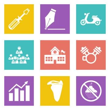 Icons for Web Design set 12 Stock Illustration