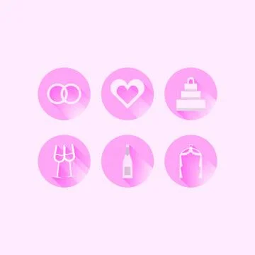 Icons for wedding Stock Illustration