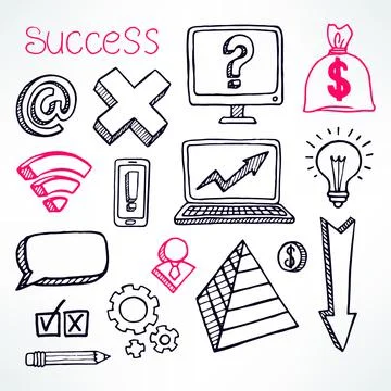 Icons on white background Illustrazione stock