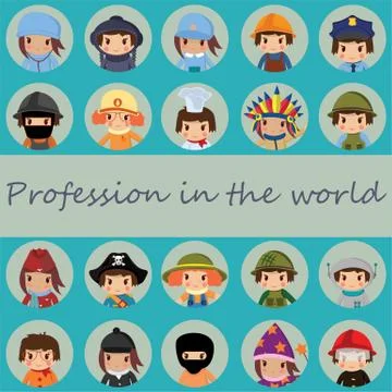 The icons world of professions Stock Illustration