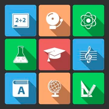 Iconset for educational app Stock Illustration