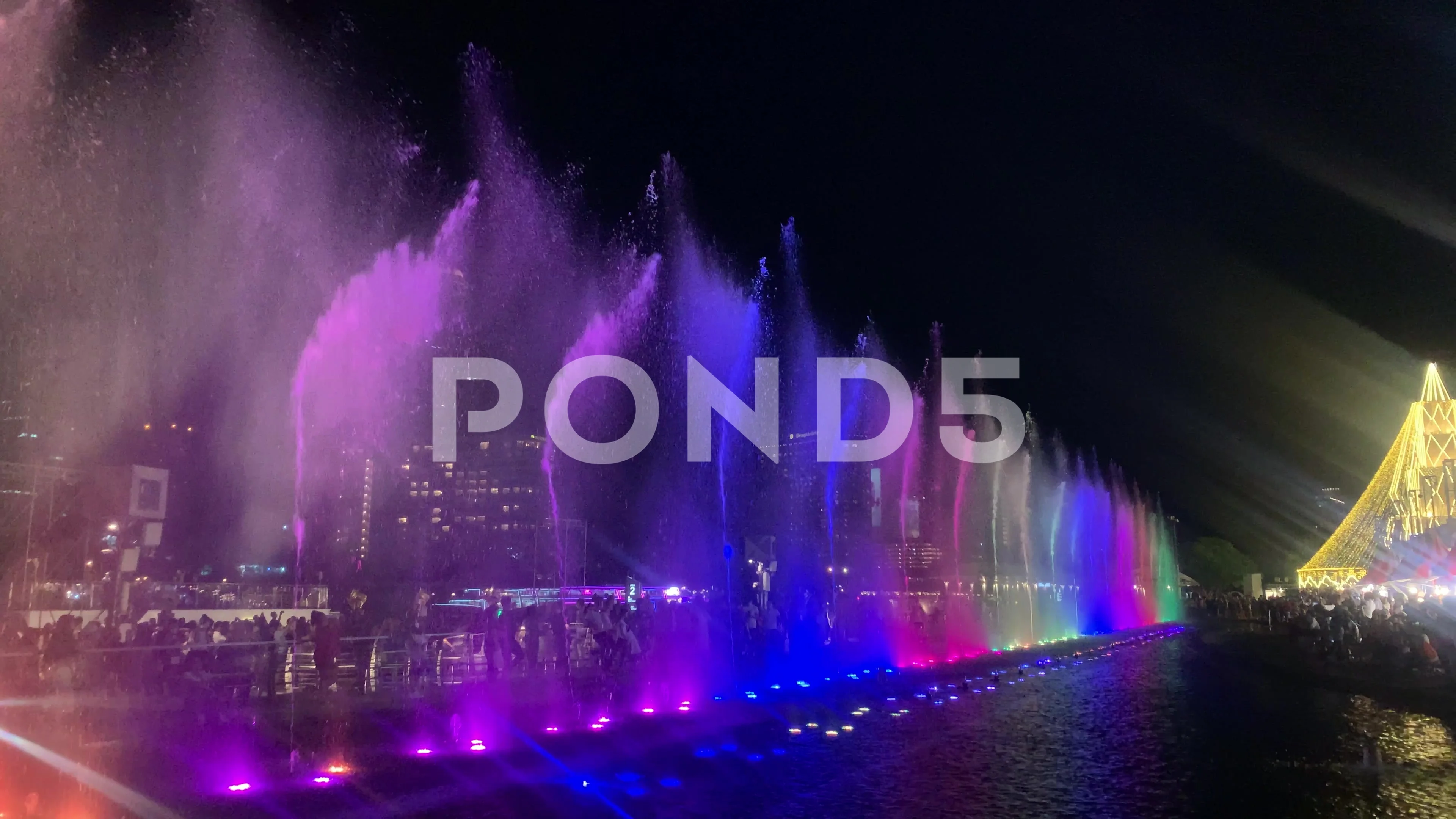 fountains show at the mall Icon Siam, Bangkok, Thailand Stock