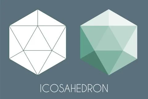 Icosahedron Platonic solid. Sacred geometry vector illustration Stock Illustration