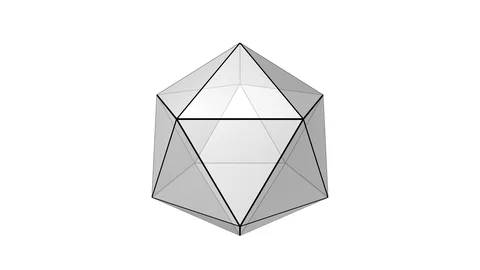 Icosahedron, Platonic solid, transparent white, with alpha channel, 4k 30fps Vídeos de archivo 87191251