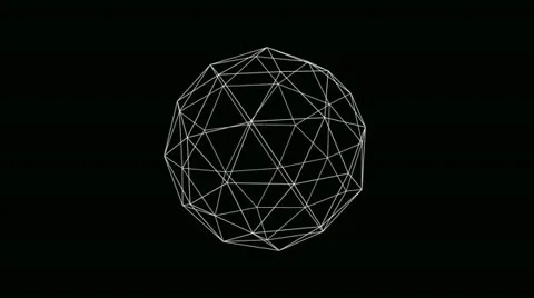 Icosahedron wire Stock Footage 12664124