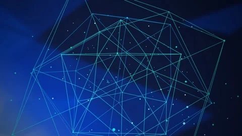 Icosahedron wireframe network rotating seamless loop motion background Stock Footage 344972051
