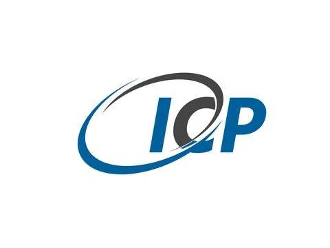 ICP letter creative modern elegant swoosh logo design Stock Illustration