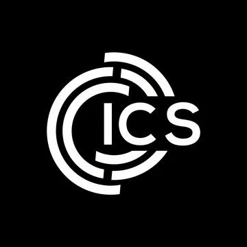 ICS letter logo design on black background. ICS creative initials letter logo 스톡 일러스트
