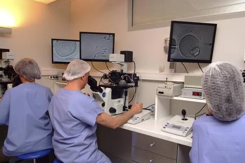  Icsi Medically assisted procreation centre. Biology laboratory. IVF by IC... Stock Photos