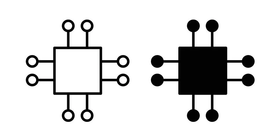 ICT icon design. Simple Vector illustrations.. Stock Illustration