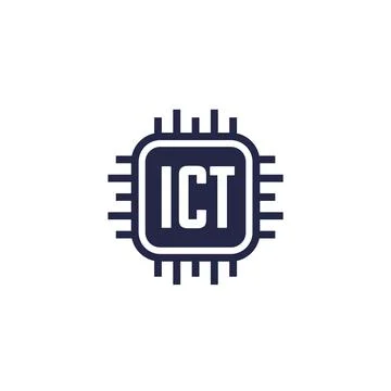 ICT icon, Information and communications technology vector Stock Illustration