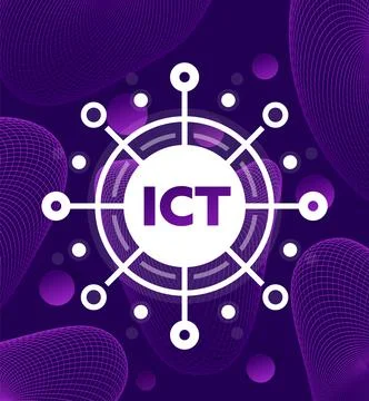 ICT, Information and communications technology Illustrazione stock